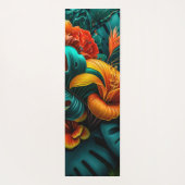 Farbenfrohe Elegante Tropische Blätter und Blume | Yogamatte (Rückseite)
