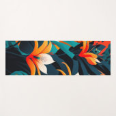 Farbenfrohe Elegante Tropische Blätter und Blume | Yogamatte (Vorderseite (Horizontal))