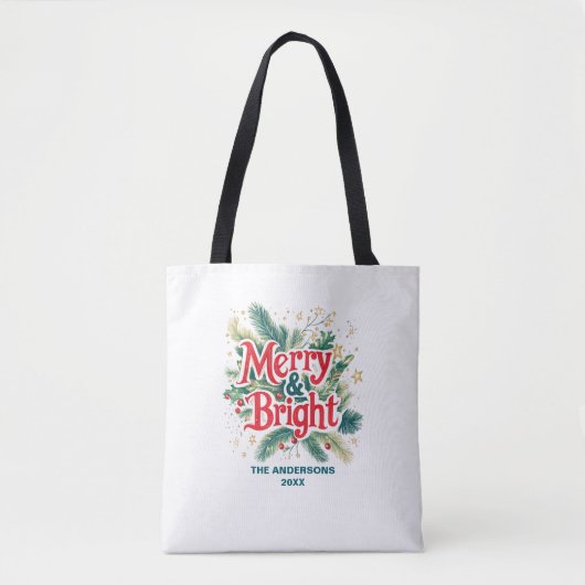 Farbenfrohe Elegante Weihnachten Rotes Weißes Part Tasche (Vorderseite)