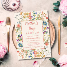 Farbenfrohe Elegante Wildblumen Muttertagsbrunch