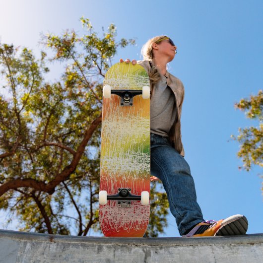 Farbenfrohe elektrische Abstrakte Kunst Skateboard (Außenbereich 1)