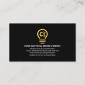 Farbenfrohe elektrische Blitzaufladung Gold Bulb Visitenkarte (Rückseite)