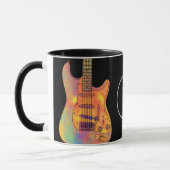 Farbenfrohe elektrische Gitarre Monogram Tasse (Links)