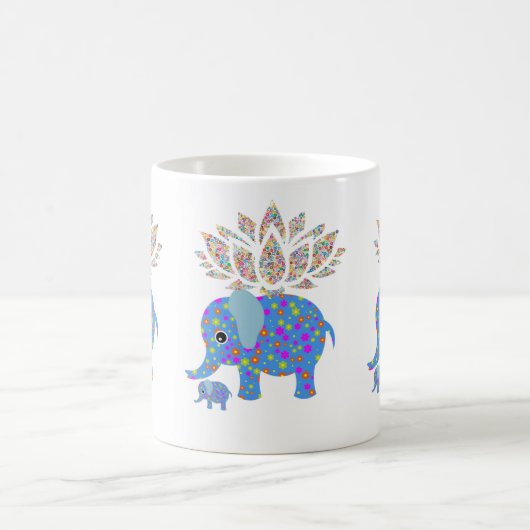 Farbenfrohe Elephant Blue Tasse (Mittel)