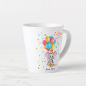 Farbenfrohe Elephant Cartoon Kindergeburtstag Latt Milchtasse (Rechte Ecke)