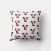 Farbenfrohe Elephant Kinderzimmer Throw Kissen (Rückseite)