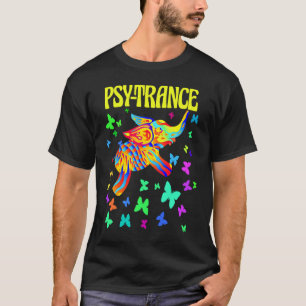 Farbenfrohe Elephant Psy Trance DJ Techno Rave Par T-Shirt