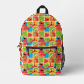 Farbenfrohe Elmo Grid Muster Bedruckter Rucksack (Vorderseite)