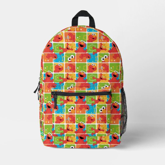 Farbenfrohe Elmo Grid Muster Bedruckter Rucksack (Vorderseite)