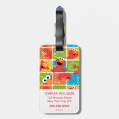 Farbenfrohe Elmo Grid Muster Gepäckanhänger (Rückseite vertikal)