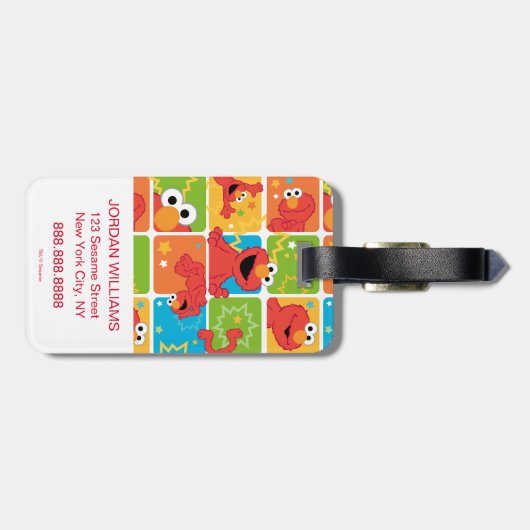 Farbenfrohe Elmo Grid Muster Gepäckanhänger (Rückseite horizontal)