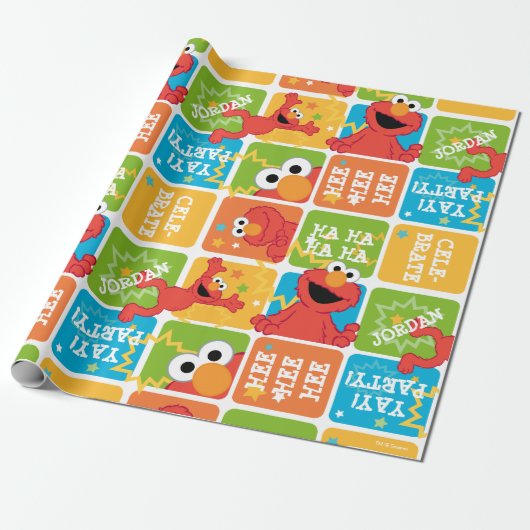 Farbenfrohe Elmo Grid Muster Geschenkpapier (Ungerollt)