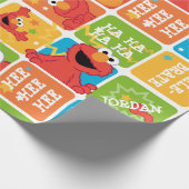 Farbenfrohe Elmo Grid Muster Geschenkpapier (Ecke)