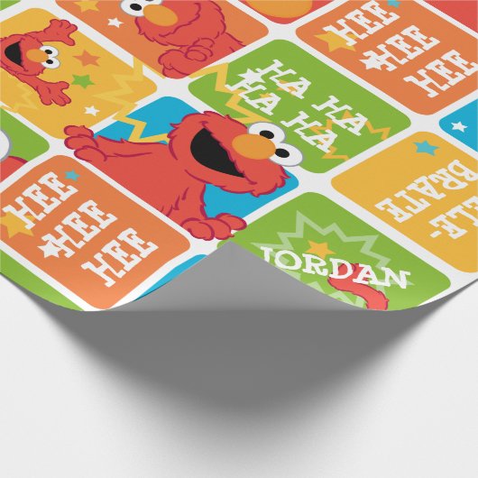 Farbenfrohe Elmo Grid Muster Geschenkpapier (Ecke)