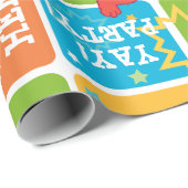 Farbenfrohe Elmo Grid Muster Geschenkpapier (Rolleneckpunkt)