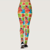 Farbenfrohe Elmo Grid Muster Leggings (Rückseite)