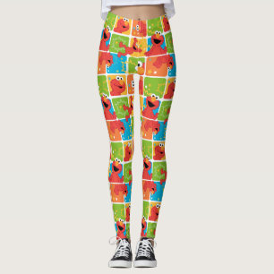 Farbenfrohe Elmo Grid Muster Leggings