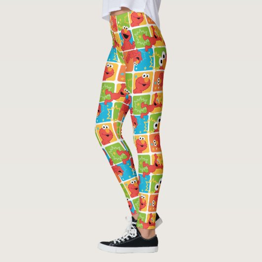 Farbenfrohe Elmo Grid Muster Leggings (Links)