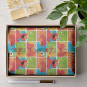 Farbenfrohe Elmo Grid Muster Seidenpapier (Geschenk)