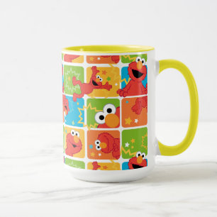 Farbenfrohe Elmo Grid Muster Tasse