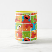 Farbenfrohe Elmo Grid Muster Tasse (Zentrum)
