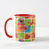 Farbenfrohe Elmo Grid Muster Tasse (Links)