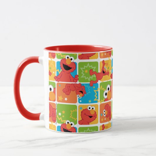 Farbenfrohe Elmo Grid Muster Tasse (Links)