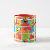 Farbenfrohe Elmo Grid Muster Tasse (Zentrum)