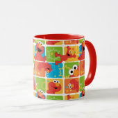 Farbenfrohe Elmo Grid Muster Tasse (VorderseiteRechts)