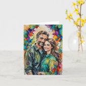 Farbenfrohe Embrace - Ein Vatertag-Tribut Karte (Gelbe Blume)