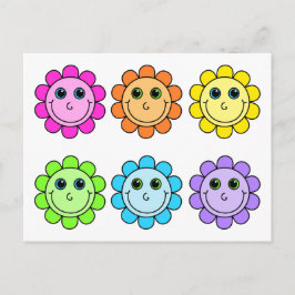 Farbenfrohe Emoji-Blume Postkarte