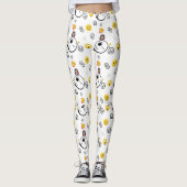 Farbenfrohe Emoji Leggings (Vorderseite)