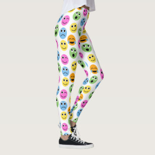 Farbenfrohe Emojis Emoticon Faces Gemustert Print Leggings