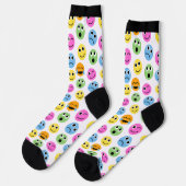 Farbenfrohe Emojis Emoticon Faces Gemusterte Print Socken (Linkes Detail)