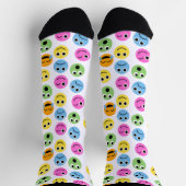 Farbenfrohe Emojis Emoticon Faces Gemusterte Print Socken (Oben)