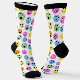 Farbenfrohe Emojis Emoticon Faces Gemusterte Print Socken