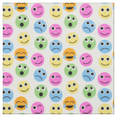 Farbenfrohe Emojis Emoticon Faces Gemusterte Print Stoff (Muster)