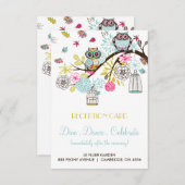 Farbenfrohe Empfang-Karten und fallende Blätter Begleitkarte (Vorne/Hinten)