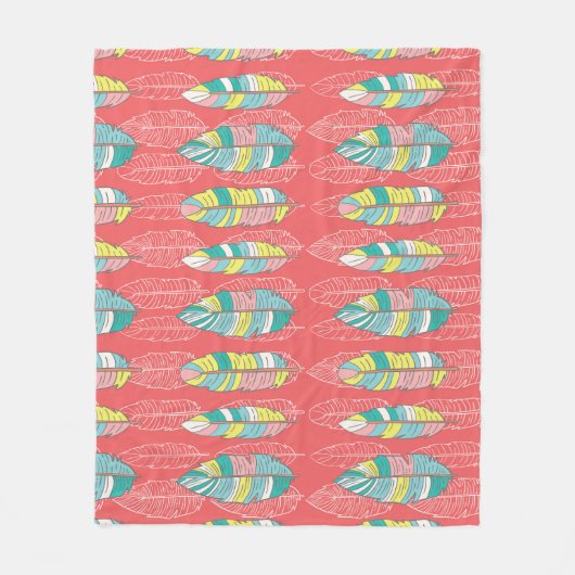 Farbenfrohe, endlose Feather Textur Fleecedecke (Vorderseite)
