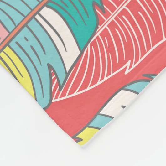 Farbenfrohe, endlose Feather Textur Fleecedecke (Ecke)