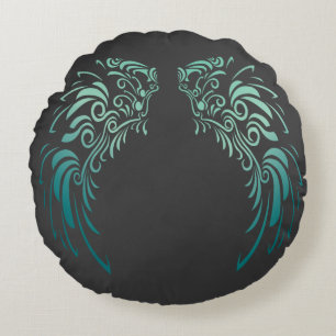 Farbenfrohe Engel Feathers Rundes Kissen