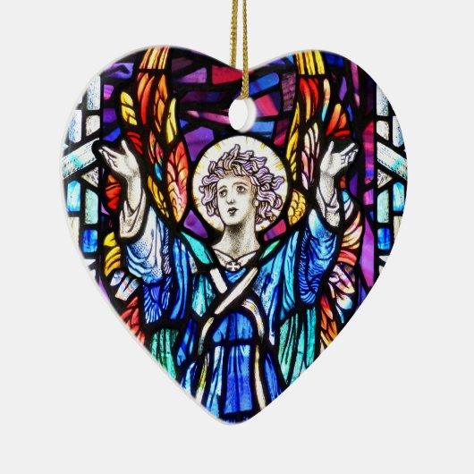 Farbenfrohe Engel-Ornament Keramik Ornament (Rechts)