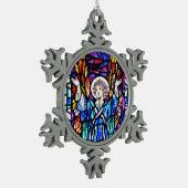 Farbenfrohe Engel-Ornament Schneeflocken Zinn-Ornament (Links)