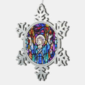 Farbenfrohe Engel-Ornament Schneeflocken Zinn-Ornament (Rechts)