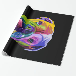 Farbenfrohe englische Bulldog Bulldog Lover Gift Geschenkpapier