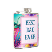 Farbenfrohe Erdbeere mit bester Vater je Flachmann (Rechts)