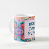 Farbenfrohe Erdbeere mit bester Vater je Kaffeetasse (Vorderseite Links)