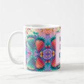 Farbenfrohe Erdbeere mit bester Vater je Kaffeetasse (Links)