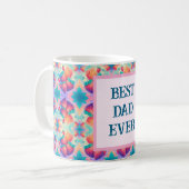 Farbenfrohe Erdbeere mit bester Vater je Kaffeetasse (Vorderseite Links)