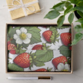 Farbenfrohe Erdbeere Obst, Blume und Blätter Seidenpapier (Geschenk)